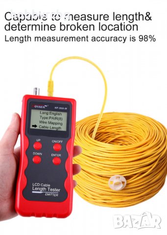 Кабелен тестер за проследяване, тестване и измерване на лан кабели с ниско напрежение, снимка 4 - Друга електроника - 35991371