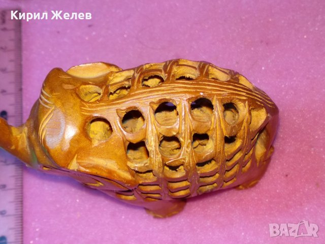 ДЪРВЕНО СЛОНЧЕ ФИНА ДЪРВОРЕЗБА МАЙСТОРСКА АЖУРНА РЪЧНА ИЗРАБОТКА ЧАЕНО ДЪРВО АЗИЯ 26567, снимка 10 - Статуетки - 44313910