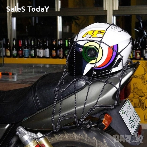 Мрежа за мотор, багажник, каска, АТВ, с подвижни куки, 35*30см, черен, снимка 4 - Аксесоари и консумативи - 36109194