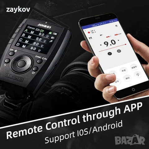 JINBEI TR-Q7II TTL светкавица Безжичен универсален светкавица, съвместим с Canon, Nikon, Sony, снимка 5 - Светкавици, студийно осветление - 53135652