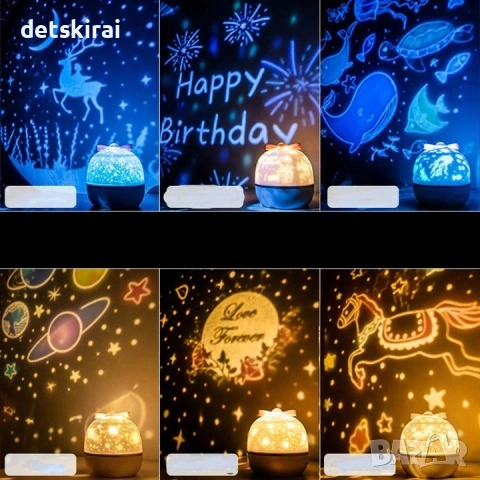 LED проектор за нощна лампа с 5+5 светлинни мотива, снимка 2 - Други - 53429696