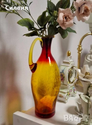 Ръчно духана стъклена стомна , снимка 4 - Декорация за дома - 53844660