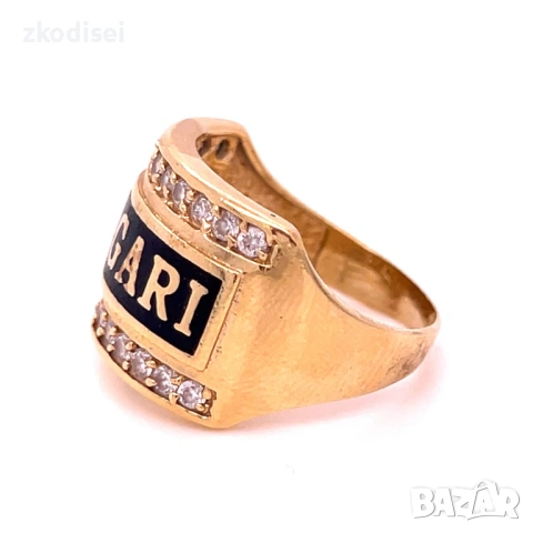 Златен дамски пръстен BULGARI 6,57гр. размер:55 14кр. проба:585 модел:5833-1, снимка 2 - Пръстени - 53346965