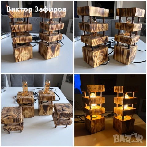 Настолни/нощни лампи ръчна изработка, снимка 3 - Настолни лампи - 53186123