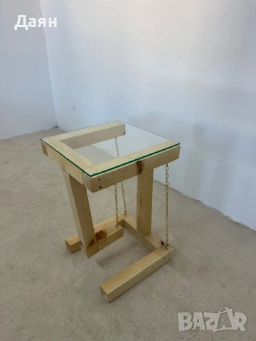 Масивна дървена “летяща” помощна маса / floating table, снимка 2 - Маси - 53782629