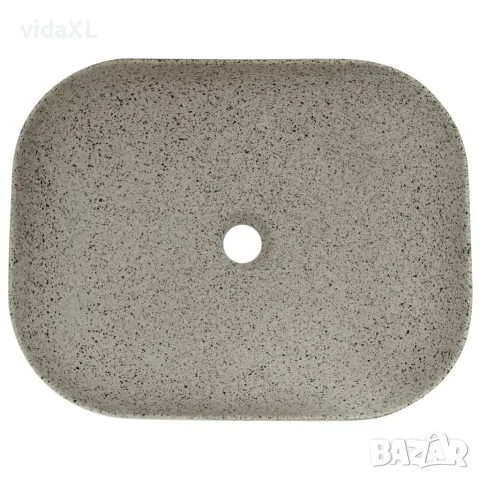 vidaXL Мивка за плот, сив, правоъгълна, 48x37,5x13,5 см, керамика, снимка 6 - Мивки - 56146194