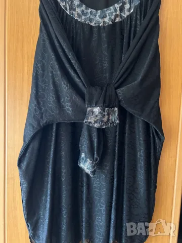 Елегатна Макси туника от дантела и пайети в черно! Размери 62, снимка 3 - Туники - 50243493