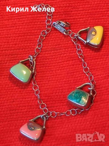 IRIS 925 МАРКОВА ЕМАЙЛИРАНА СРЕБЪРНА ВИНТИДЖ АРТ ГРИВНА СРЕБРО 925 ЮВЕЛИРНА РЪЧНА ИЗРАБОТКА 38737, снимка 15 - Гривни - 41741316