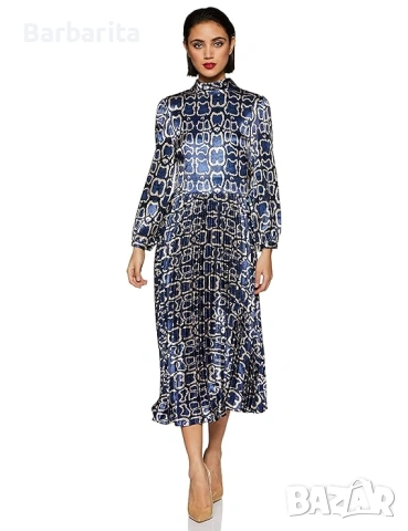 Плисирана сатенена рокля размер 38/М, снимка 2 - Рокли - 53857345