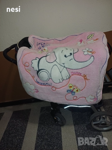 Термо пелена със Слонче,80/90см.,ко-полар,цвят розов и бебешки пухен ромпър-обща цена 25 лева