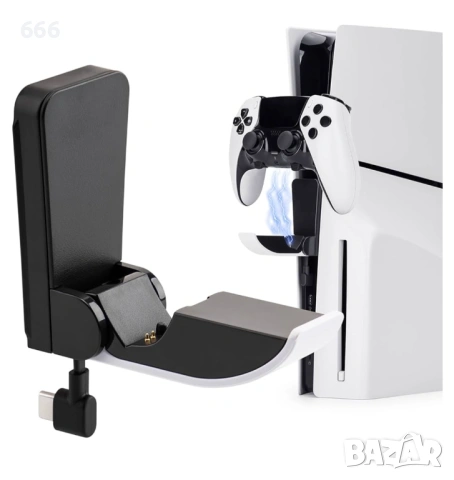 NiTHO мини зарядно за PS5 и PS5 Edge контролери, сгъваема стойка за зареждане