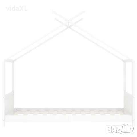 vidaXL Рамка за детско легло, бяла, бор масив, 70x140 см, снимка 4 - Бебешки легла и матраци - 56146567