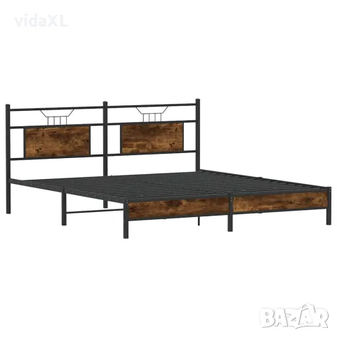 vidaXL Рамка за легло без матрак опушен дъб 183x203 см инженерно дърво, снимка 5 - Спални и легла - 56147480