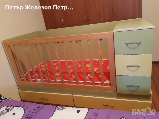 Детска кушетка с регулируема височина, снимка 1 - Кошарки - 41831337