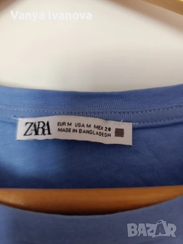Zara синя памучна рокля, снимка 6 - Рокли - 50753374