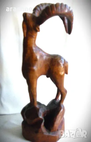 Голяма френска дървена статуя на козирог, снимка 4 - Други ценни предмети - 47651260