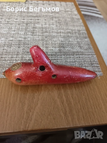 Старинна керамична окарина стар духов инструмент