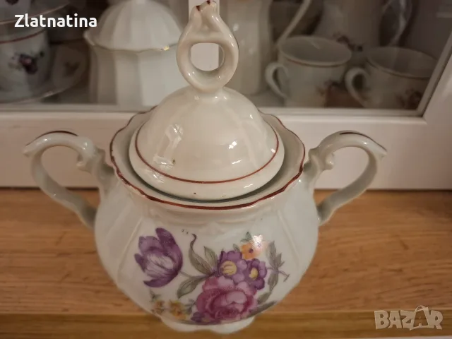 Барокова захарница с декор Черно лале, снимка 4 - Други - 56377394