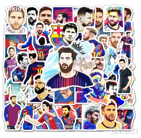 50 бр  Lionel Messi Лионел Меси Футболист футбол футболни самозалепващи лепенки стикери украса ден