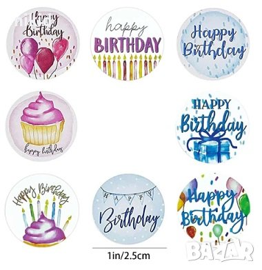 100 бр Happy Birthday микс малки самозалепващи лепенки стикери за ръчна изработка за подарък рожден, снимка 4 - Други - 41865761