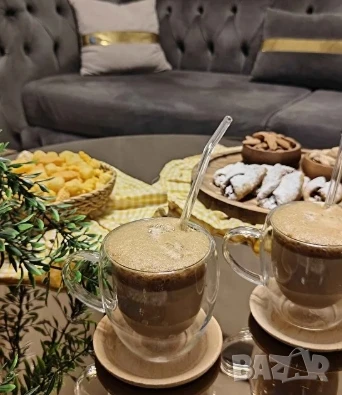 Стъклена чаша за кафе с двойно дъно 200ml