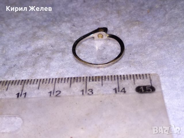 НЕЖЕН СКЪПОЦЕНЕН СРЕБЪРЕН ПРЪСТЕН СРЕБРО 925 с БЯЛА ПОЗЛАТА и ФАСЕТИРАНО ЦИРКОНЧЕ 38524, снимка 4 - Пръстени - 41462179