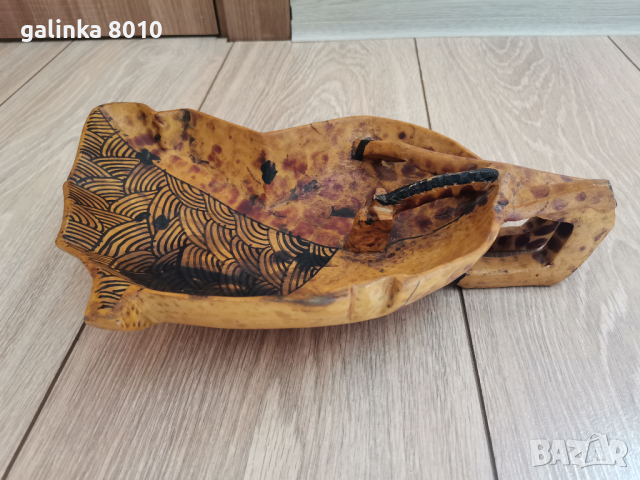 Стара дървена паничка, снимка 2 - Антикварни и старинни предмети - 44921802