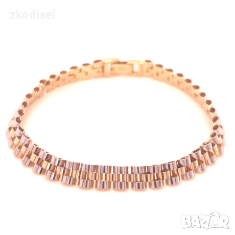 Златна мъжка гривна Rolex 10,10гр. 19,5см. 14кр. проба:585 модел:34597-1, снимка 2 - Гривни - 52533766