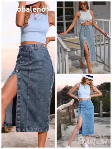 Неправилна дамска дънкова пола с висока талия, 3цвята 