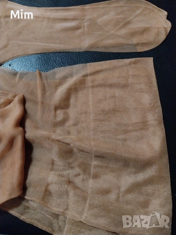 Дамски чорапи  с ръб за жартиери,цвят телесен голям размер , снимка 4 - Бельо - 53171306