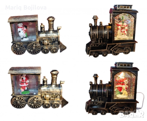 Коледна декорация - светещ ретро влак със снежинки, снимка 3 - Декорация за дома - 48347881