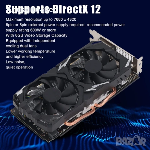 Видео карта Generic AMD Radeon RX 580 GAMING 8G, снимка 8 - Видеокарти - 53080940