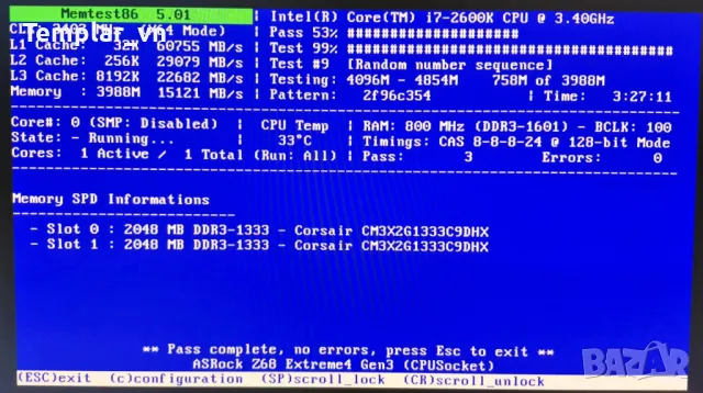Corsair XMS3 2 x 2 GB  DDR3 1600 // OCZ Platinum 2x2 DDR3 1600 777, снимка 2 - RAM памет - 44201398