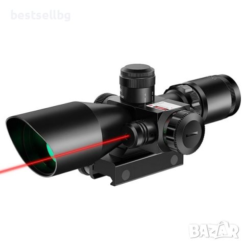 Оптика лазерен прицел 2.5x-10x тактически мерник голямо увеличение лов, снимка 5 - Оборудване и аксесоари за оръжия - 41813759