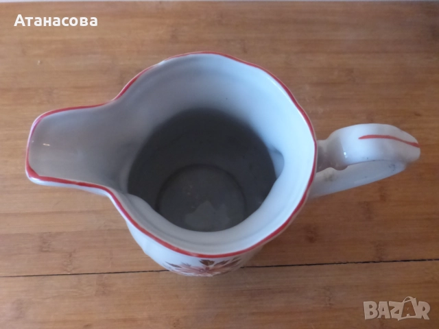 Кана български порцелан Коста Йорданов Видин 1960 г 2, снимка 6 - Аксесоари за кухня - 52504588