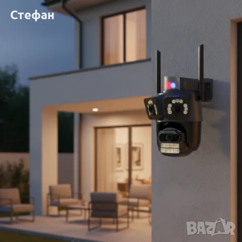 Тройна WiFi камера P21-SP3 3x12MP iCSee 360°,, снимка 2 - Камери - 55968602