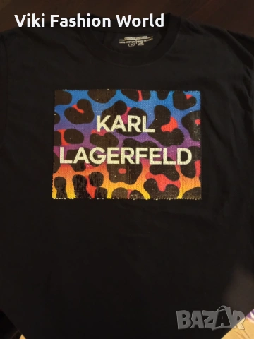 KARL Lagerfeld Дамска Тениска с Пайети Овърсайз