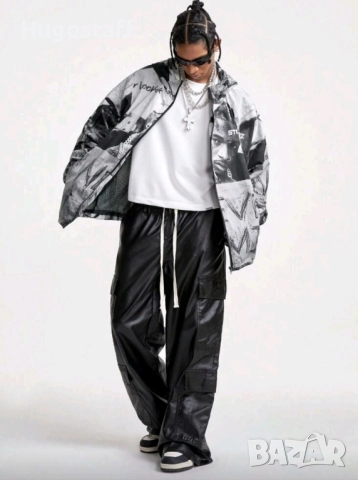 Ново яке овърсайз худи суитчър Водоустойчива ветровка качулка Л, снимка 4 - Якета - 51777950