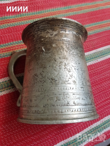 Посребрена чаша халба, снимка 2 - Антикварни и старинни предмети - 51880622