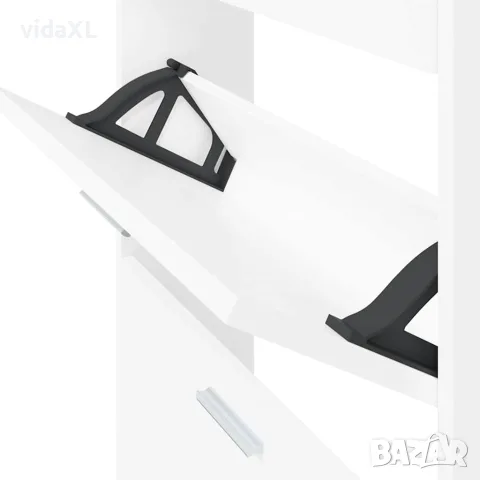 vidaXL Шкаф за обувки, бял, 59x17x150 см, инженерно дърво, снимка 7 - Шкафове - 56147139