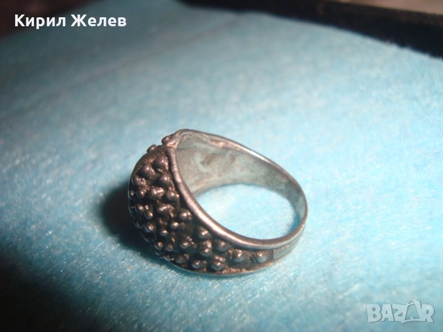 СТАРИНЕН СРЕБЪРЕН ПРЪСТЕН ВИСОКА ПРОБА ОКСИДИРАНО СРЕБРО ГРАНУЛАЦИЯ МАЙСТОРСКИ ВИНТИДЖ 24666, снимка 13 - Антикварни и старинни предмети - 34628458