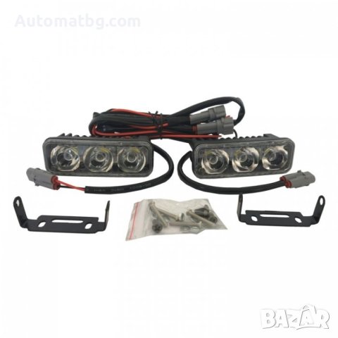 Комплект халогени Automat, 3 диода, 6500K, Черен, снимка 3 - Аксесоари и консумативи - 41246676