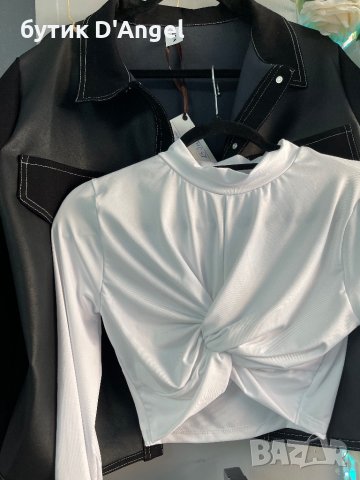 Hilsfashion къса блуза в три цвята, снимка 6 - Блузи с дълъг ръкав и пуловери - 42499471