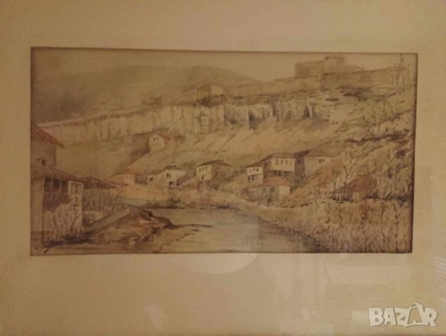 Картина, Търново, Никола Чехларов, акварел. , снимка 4 - Картини - 44477234