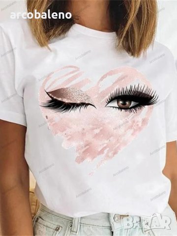 Дамска секси тениска с уникален дизайн, 9цвята, снимка 8 - Тениски - 41648484