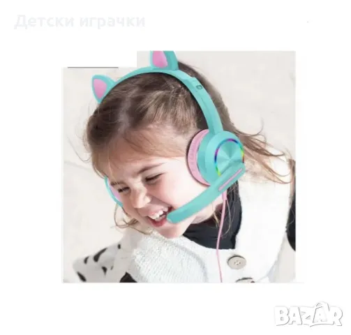 Слушалки котешки уши с микрофон, безжични, светещи K020, снимка 4 - Bluetooth слушалки - 49158760