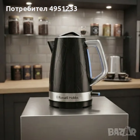 Електрическа кана Russell Hobbs Structure, 1,7 л, 2400 W, черна