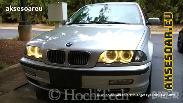 Ангелски очи многоцветни RGB LED Фарове Angel Eyes DRL за кола пръстени 4x131 mm за BMW, снимка 12 - Аксесоари и консумативи - 48040281