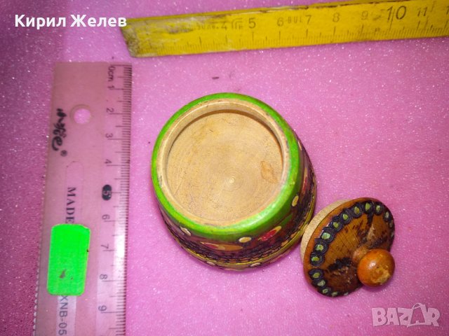 СТАРА ПИРОГРАФИРАНА РЪЧНО РИСУВАНА ЕТНО СТИЛ ДЪРВЕНА СОЛНИЧКА 42531, снимка 3 - Декорация за дома - 44301618