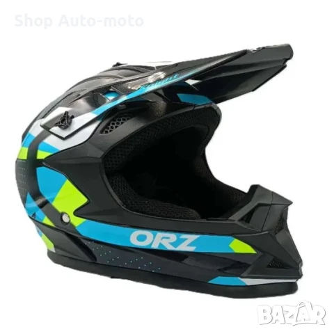 Кросова каска Automat, За мотор, Атв, Велосипед, M и L размер, Черен със син, снимка 2 - Аксесоари и консумативи - 51172593